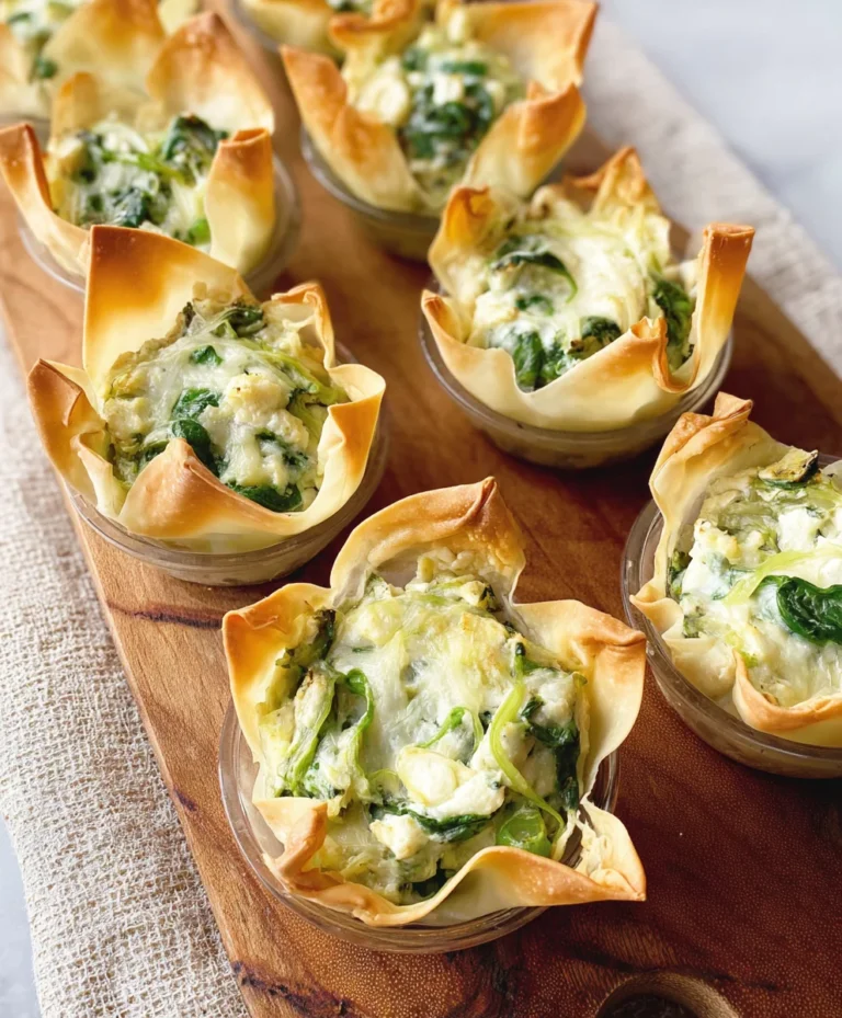 Spinach Artichoke Wonton Cups Easy Appetizer