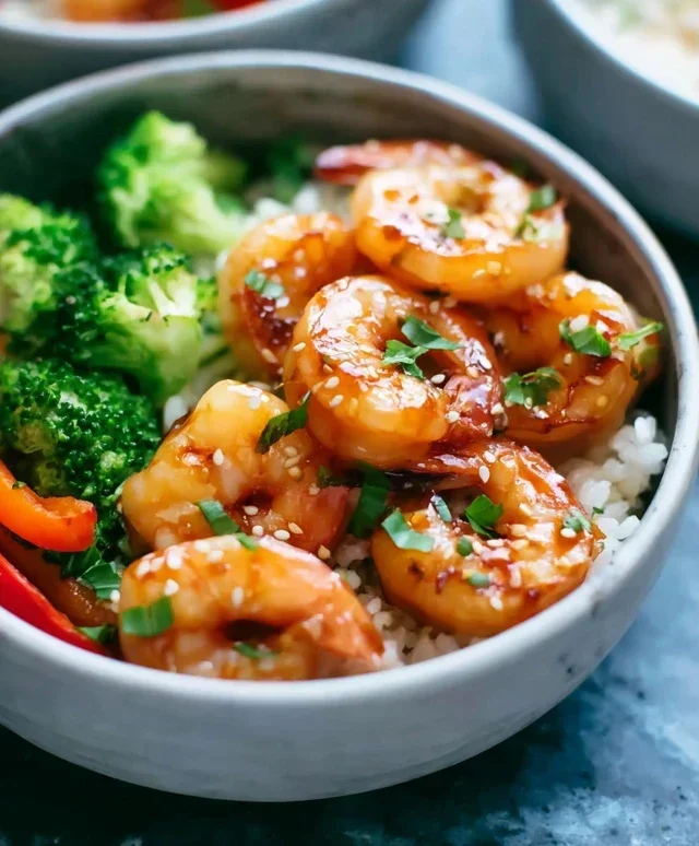 Honey Garlic Shrimp Bowls