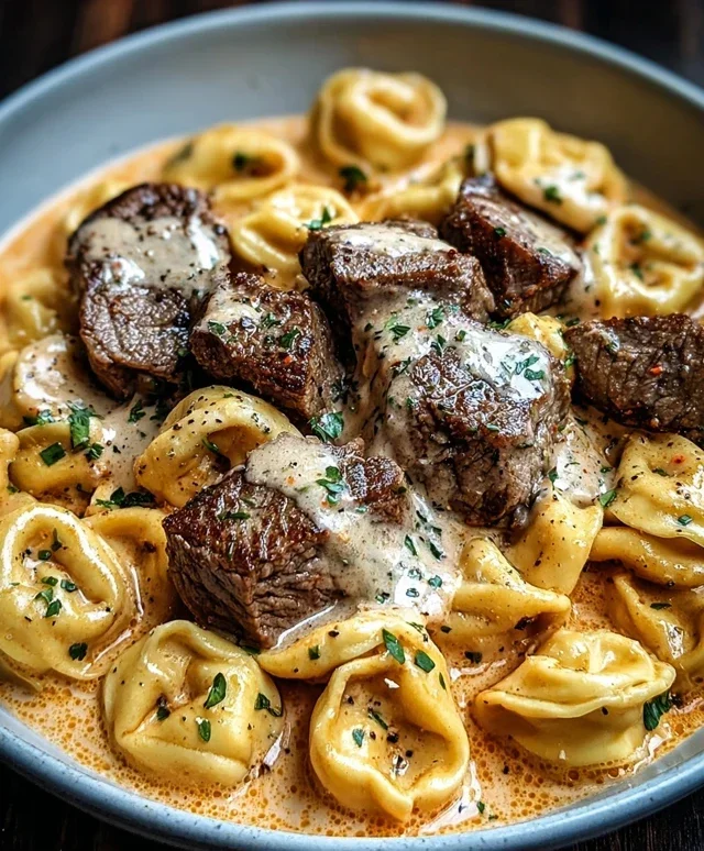 Cracked Garlic Steak Tortellini in Creamhouse Sauce Bliss