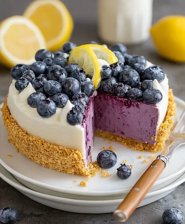 No Bake Lemon Blueberry Pie