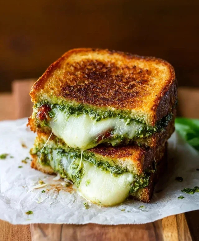 Sourdough Pesto Grilled Cheese