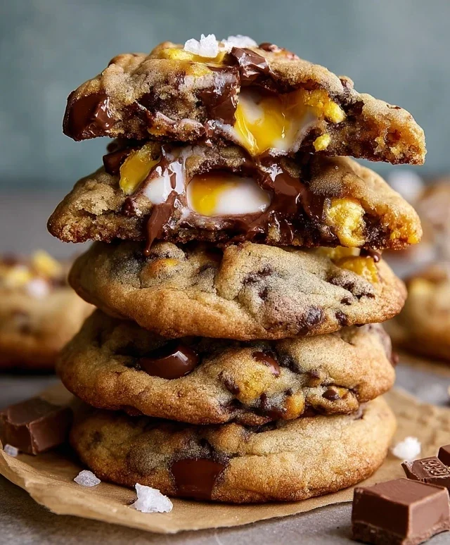 Brown Butter Cadbury Creme Egg Chocolate Chip Cookies