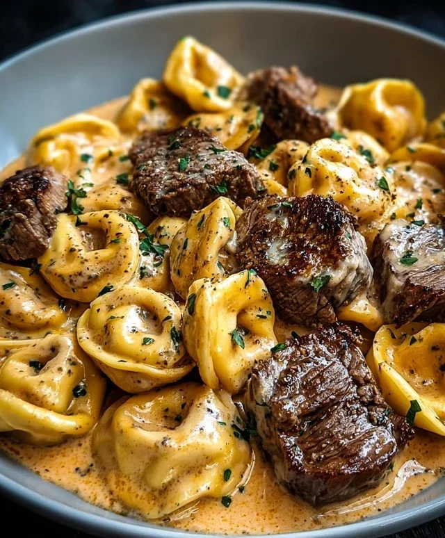 Cracked Garlic Steak Tortellini in Creamhouse Sauce Bliss