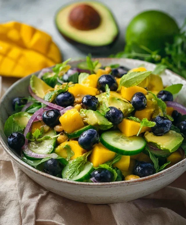 Mango Cucumber Salad with Blueberry and Avocado