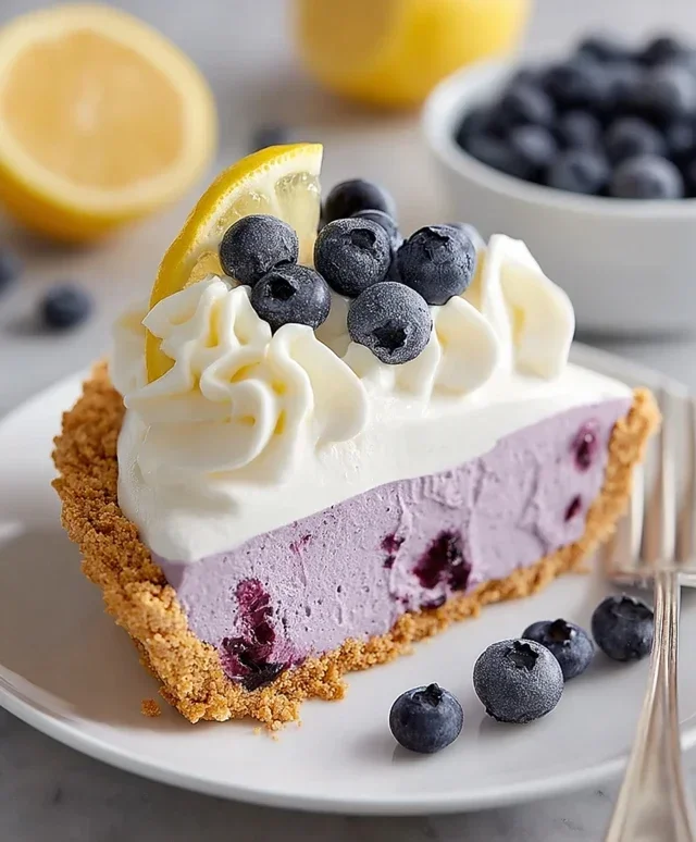 No Bake Lemon Blueberry Pie