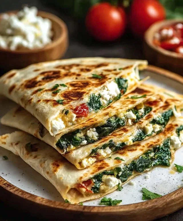 Spinach and Feta Quesadillas