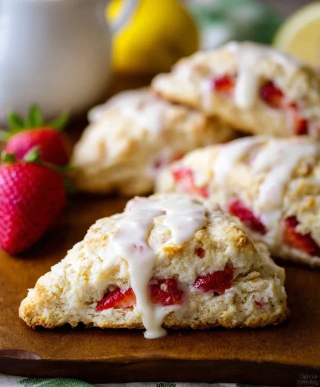 Strawberry Lemon Cream Scones