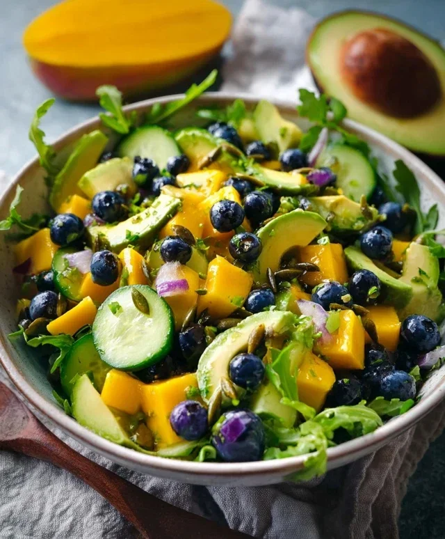 Mango Cucumber Salad with Blueberry and Avocado