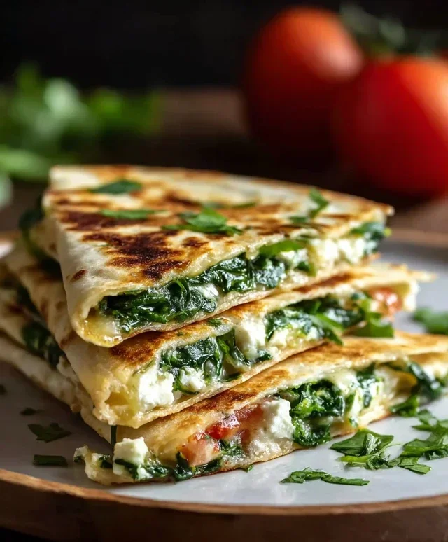 Spinach and Feta Quesadillas