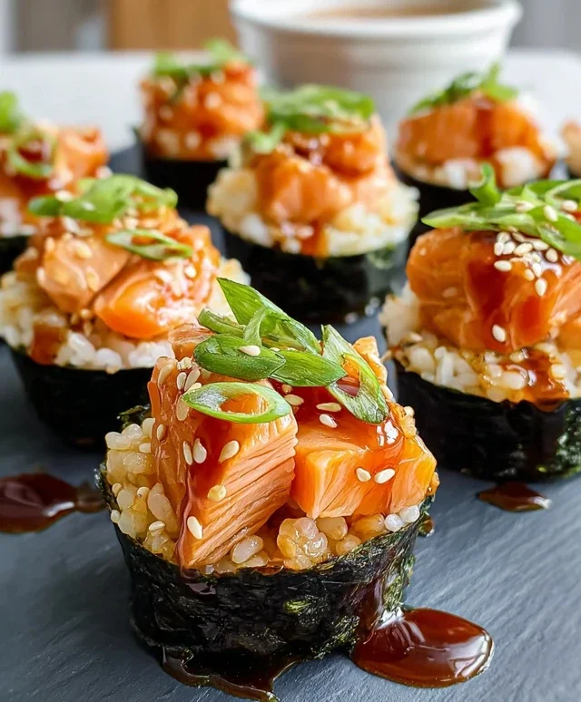 Spicy Salmon Sushi Cups