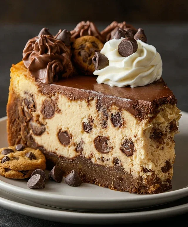 Chocolate Chip Cookie Bottomed Cheesecake