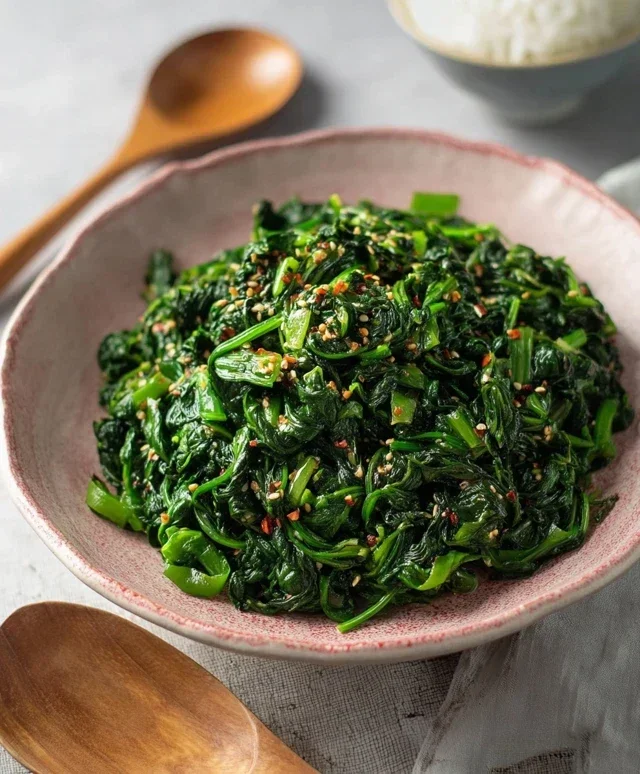 Korean Spinach Side Dish (Sigeumchi Namul)