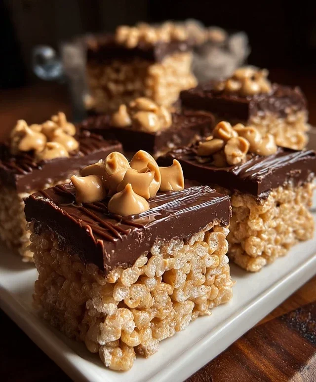 Chocolate Peanut Butter Rice Krispie Squares