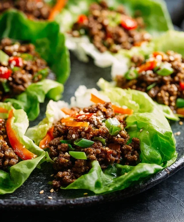 Asian Style Ground Beef Lettuce Wraps
