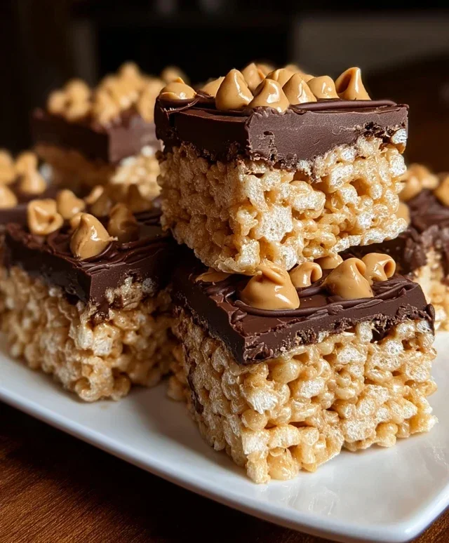 Chocolate Peanut Butter Rice Krispie Squares