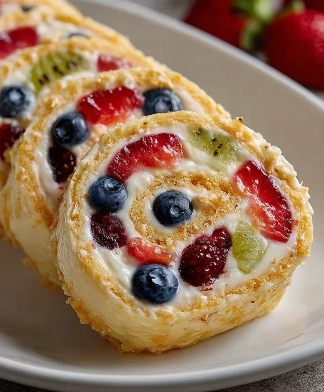 Cheesecake Fruit Salad Roll Ups