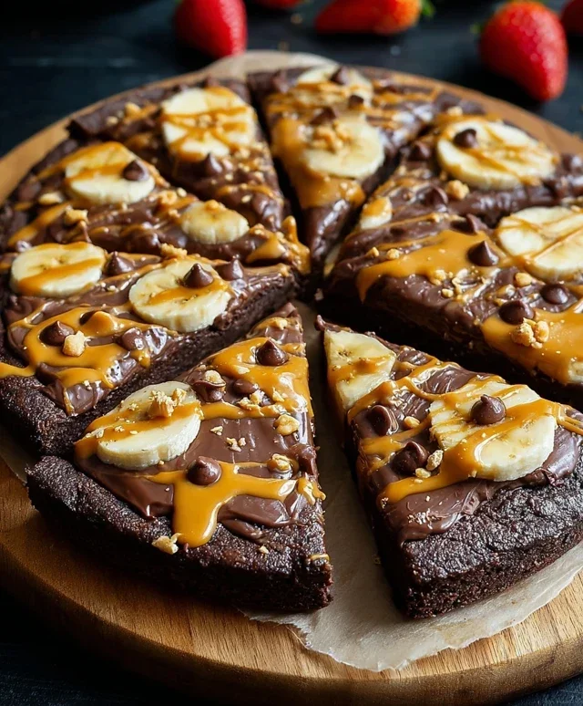 Chocolate Peanut Butter Brownie Pizza