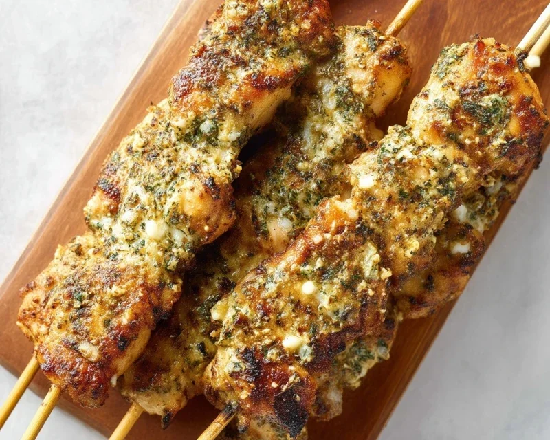 Ranch Garlic Parmesan Chicken Skewers