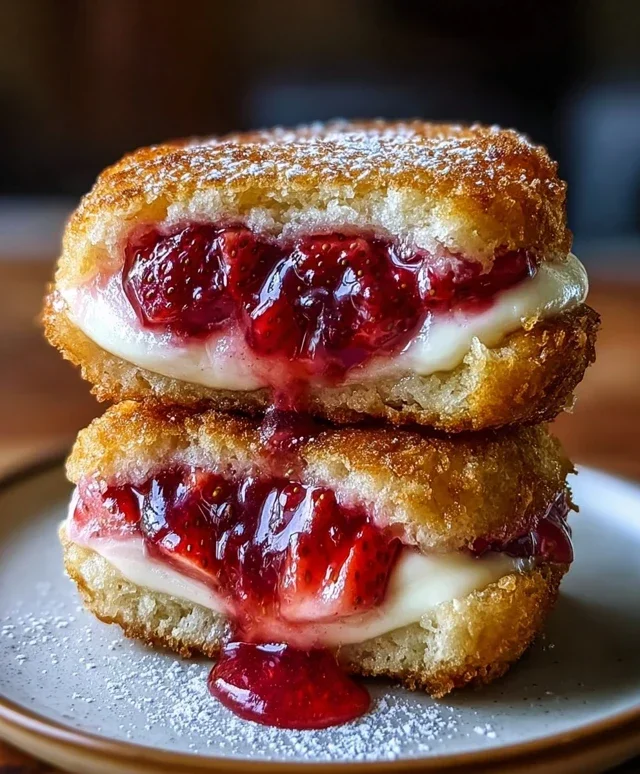 Fried Strawberry Cheesecake Sandwiches