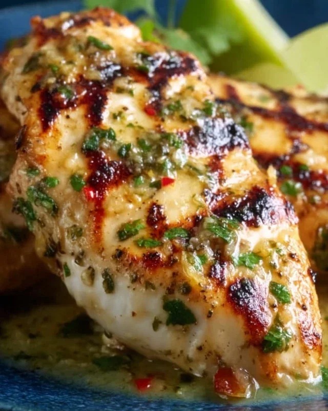 Grilled Salsa Verde Pepper Jack Chicken