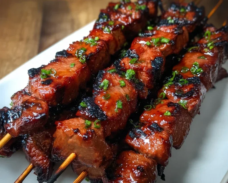 BBQ Beef Skewers with Filipino BBQ Marinade