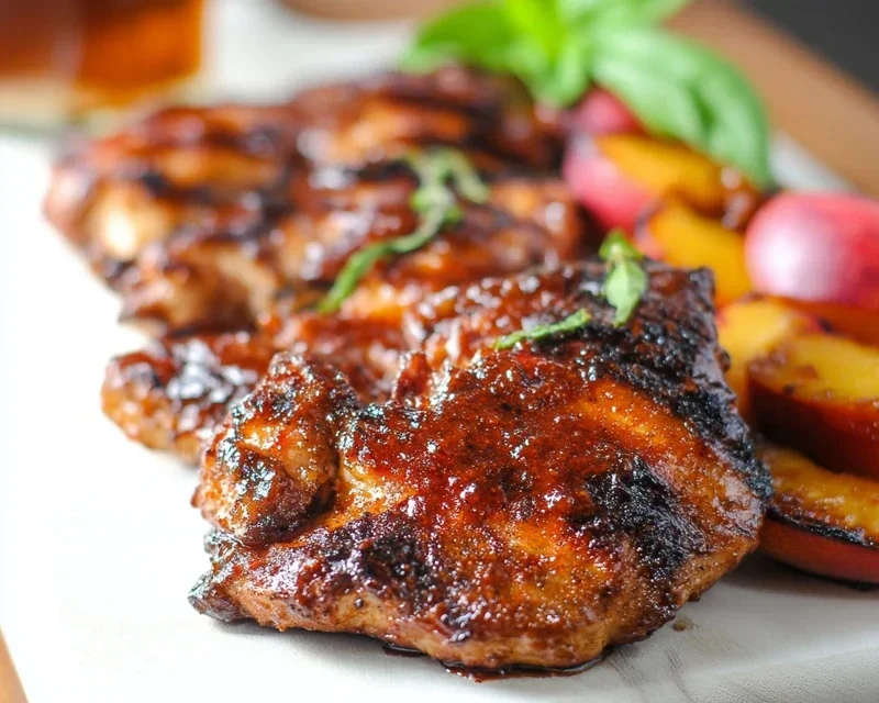 Grilled Bourbon Extract Extract Peach BBQ Chicken