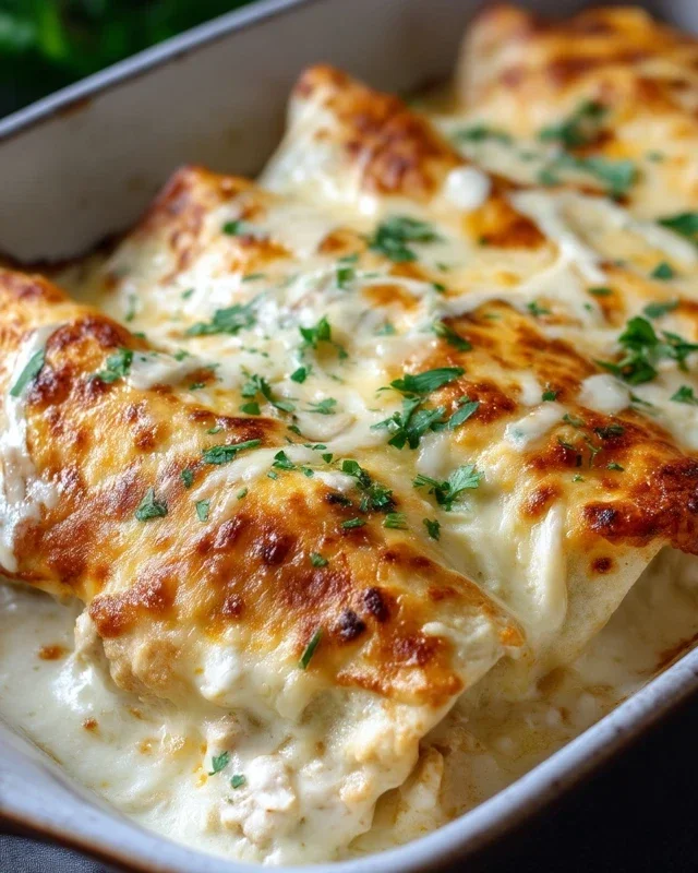 Creamy White Chicken Enchiladas