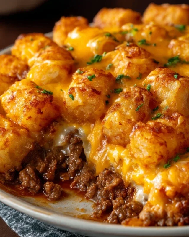 Tater Tot Casserole with Ground Beef