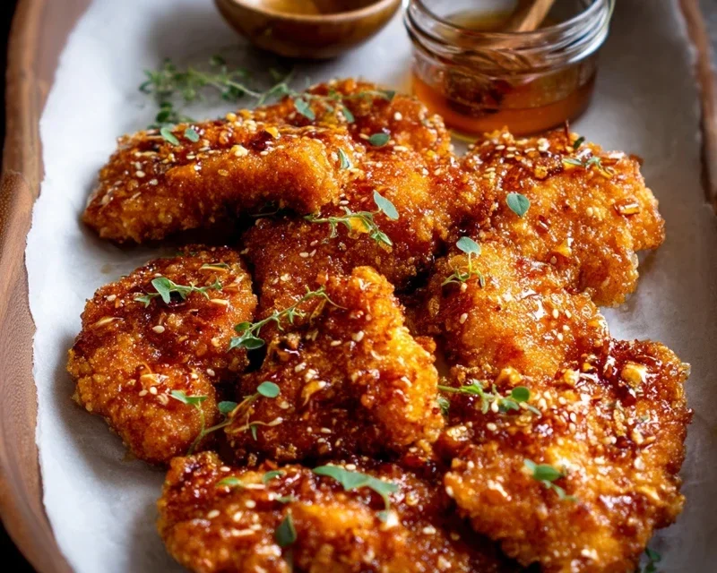 Baked Crunchy Hot Honey Chicken