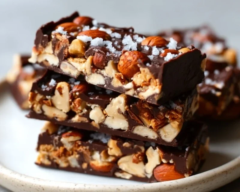 Dark Chocolate and Sea Salt Nut Bars