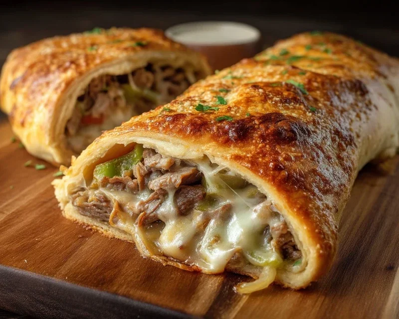 Philly Cheesesteak Stromboli