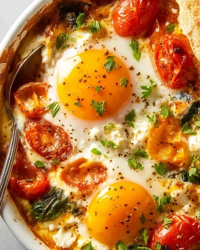 Baked Feta Eggs