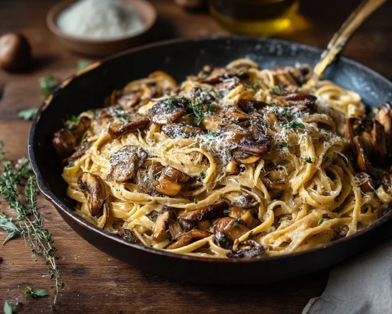 Caramelized Leek and Mushroom Gruyere Pasta
