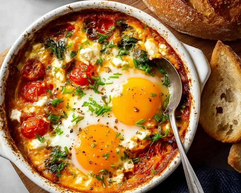 Baked Feta Eggs
