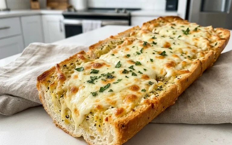BEST CHEESY GARLIC BREAD RECIPE
