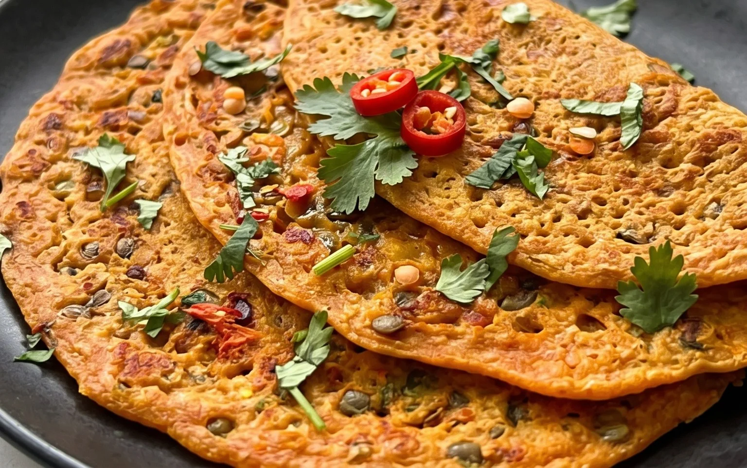 Masoor Dal Chilla | Savory Red Lentil Pancakes