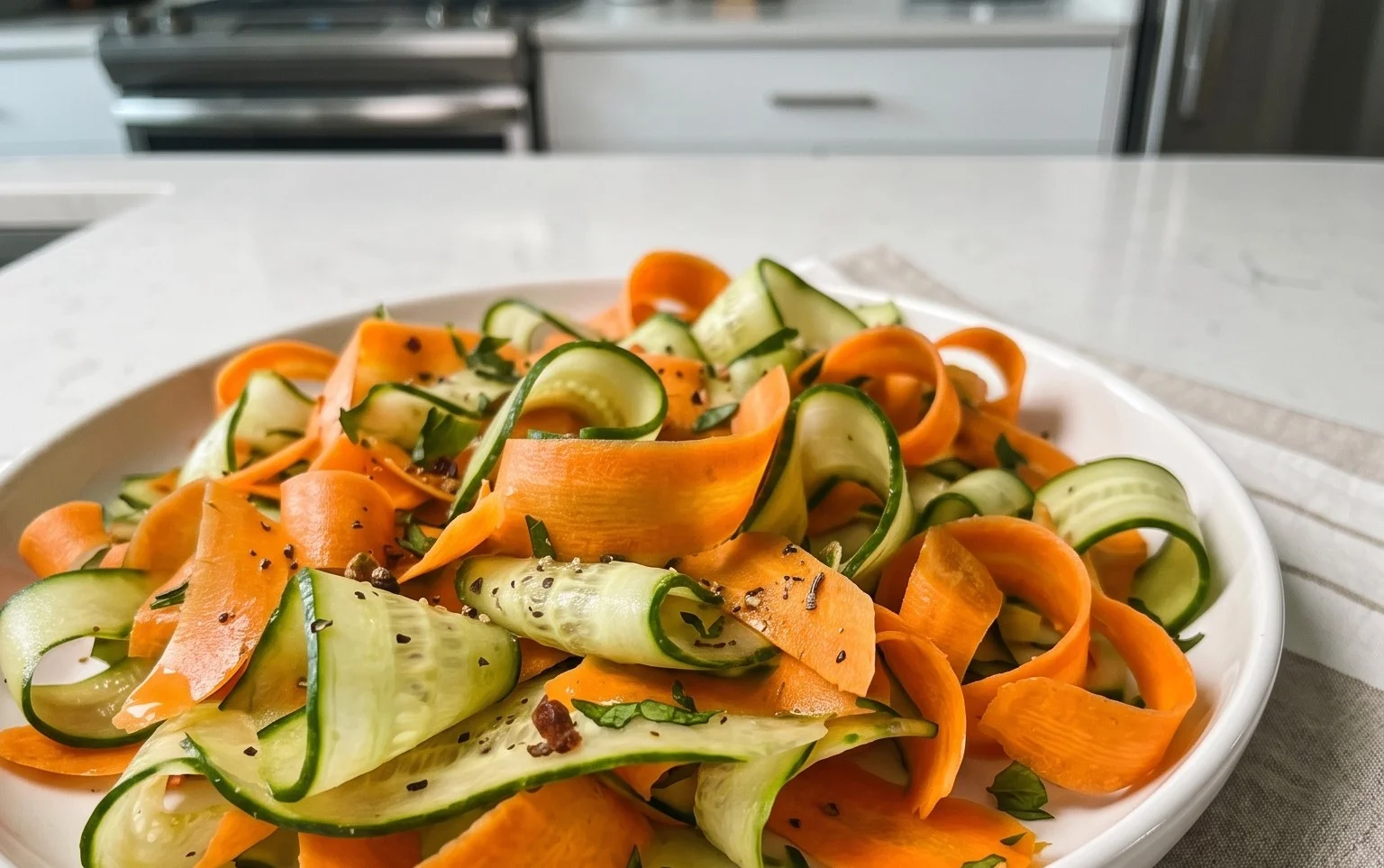 Carrot and Cucumber Ribbon Salad