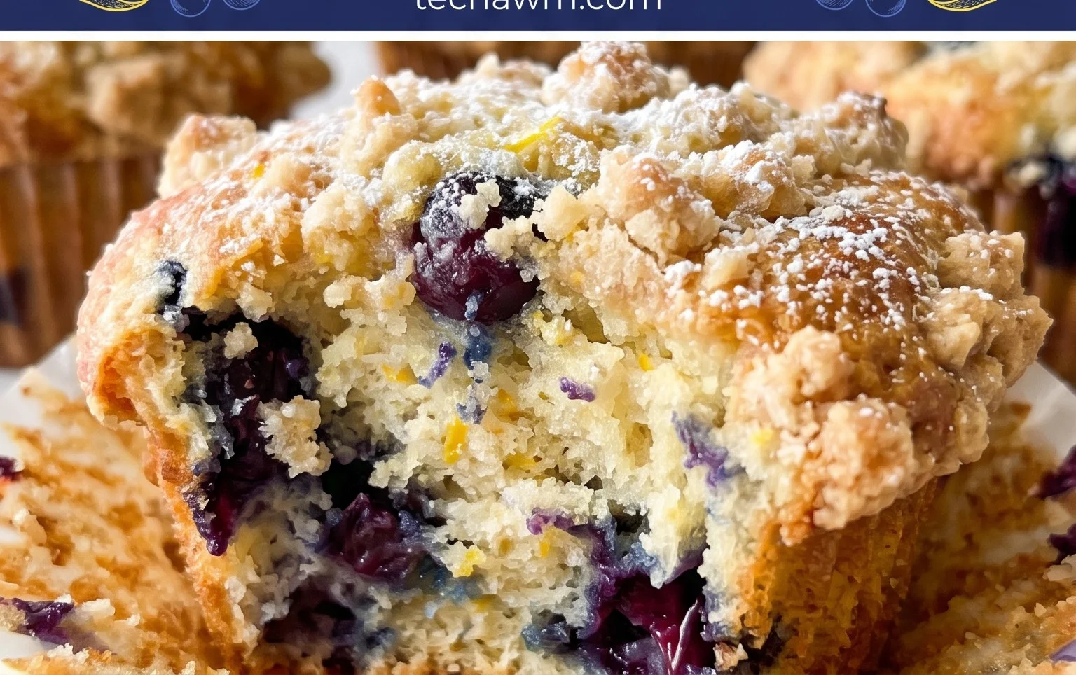 Lemon Blueberry Streusel Muffins