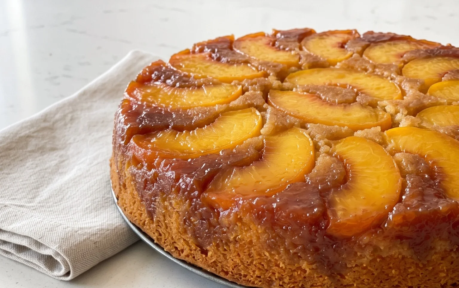 Peach Upside-Down Cake Recipe