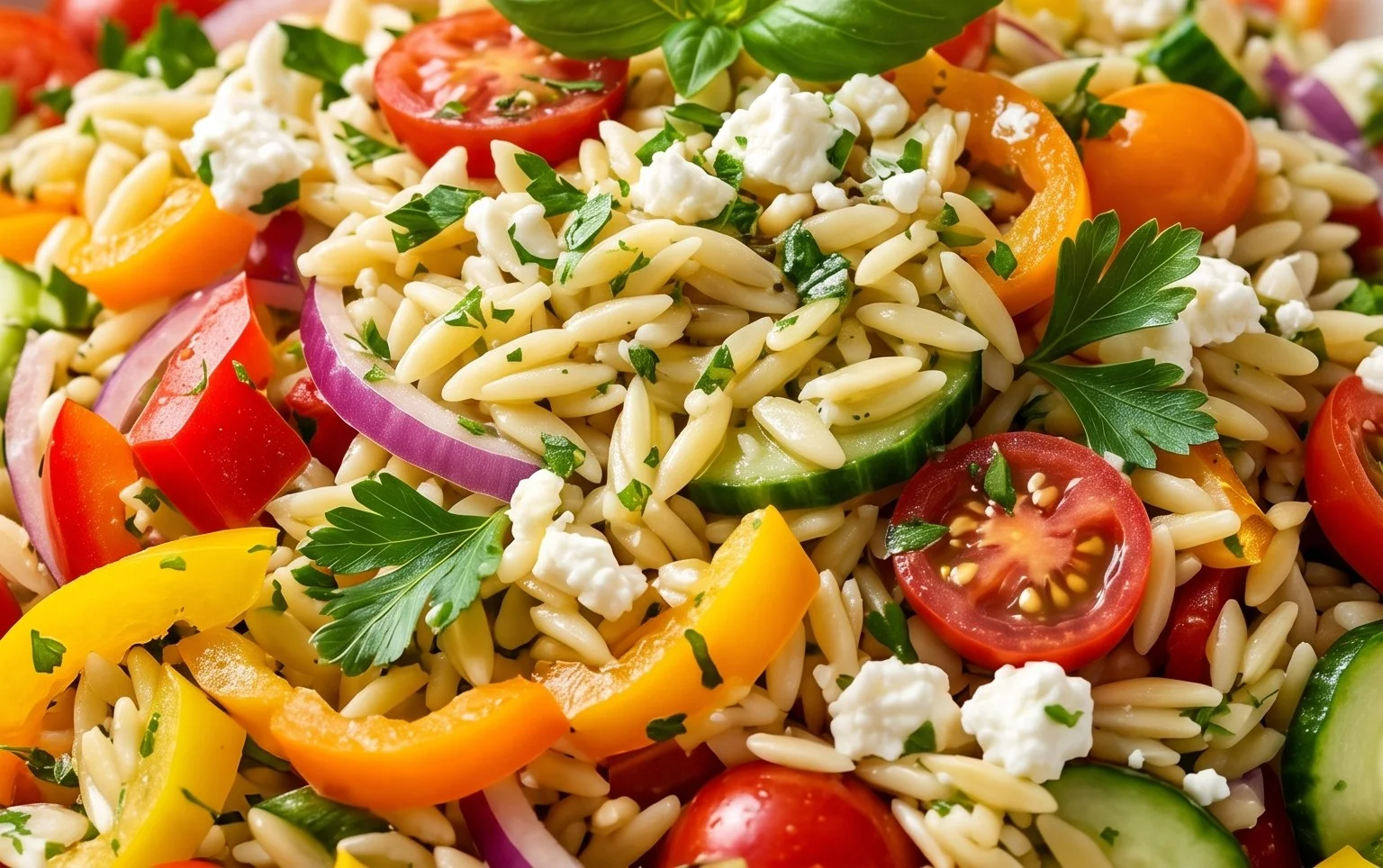 Rainbow Orzo Salad