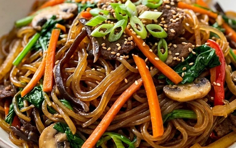 Japchae (Korean Glass Noodle Stir Fry)