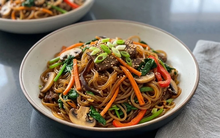 Japchae (Korean Glass Noodle Stir Fry)