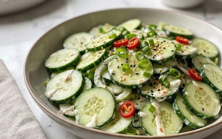 Creamy Asian Cucumber Salad Bowl