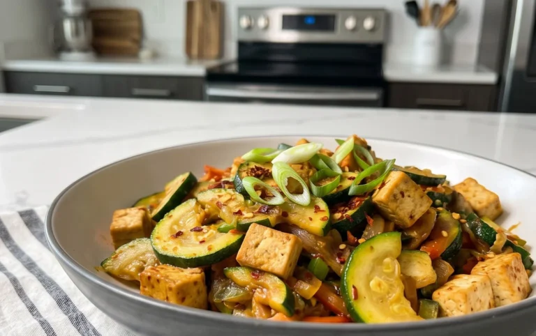 Zucchini Stir Fry With Tofu (Vegan)