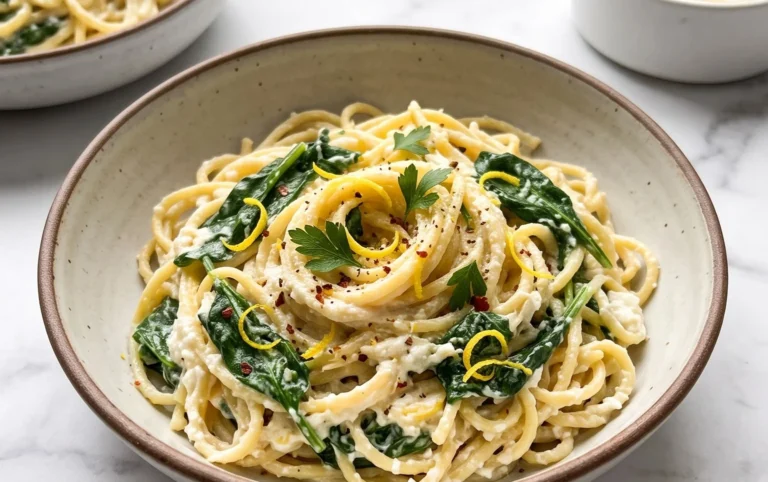 Lemon ricotta pasta & spinach