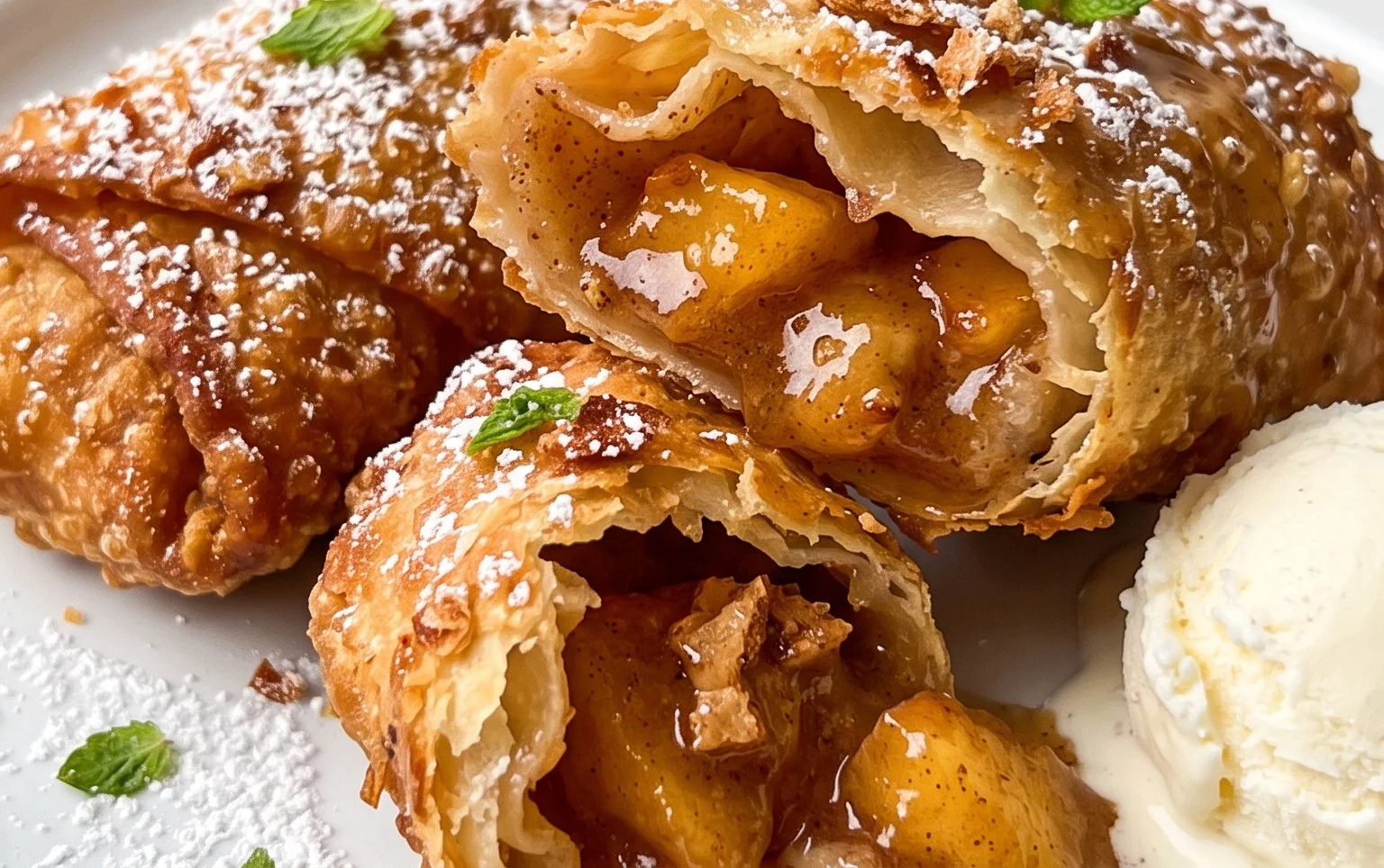 Peach Cobbler Egg Rolls