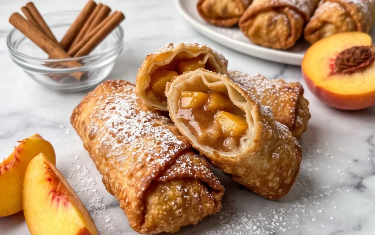 Peach Cobbler Egg Rolls