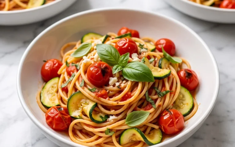 Healthy Tomato Zucchini Pasta