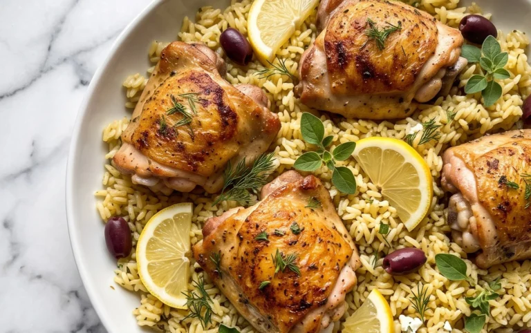 Greek Chicken and Lemon Rice (30 Minutes, One-Pot)