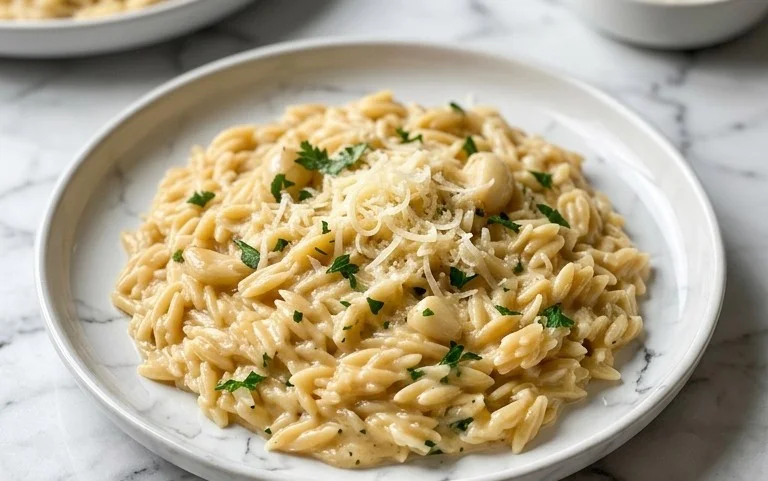 Creamy Garlic Parmesan Orzo
